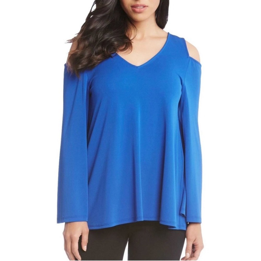 ⚡️Like-new⚡️Karen Kane Royal Blue Cold Shoulder Blouse